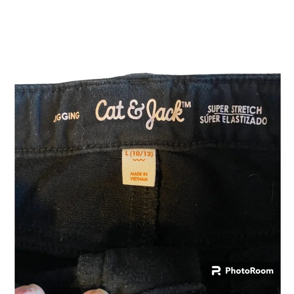 Cat & Jack Girl's Black‎ Super Stretch Adjustable Waist Jeggings sz L (10/12)